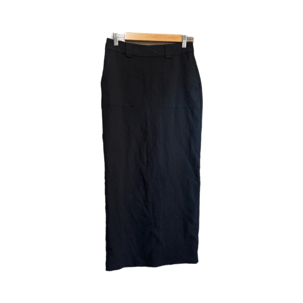 Joie Maxi Skirt Women Size 2 Black Excellent Pockets Back Vent Minimalist